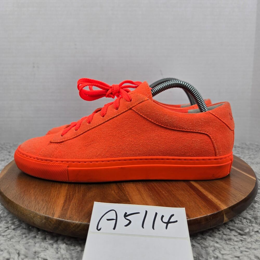 Koio Women 39 Capri Low Bright Orange Suede Casual Lifestyle Daily Sneaker